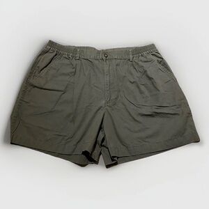 Vintage Denver Hayes Mens Green Chino Shorts Stretch Waist Pleated Front Size 40